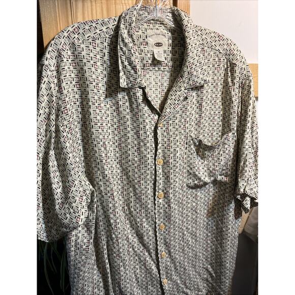 Original Island Sport VTG Hawaiian Shirt Men's Medium Multicolored Beige Tribal - Picture 6 of 10